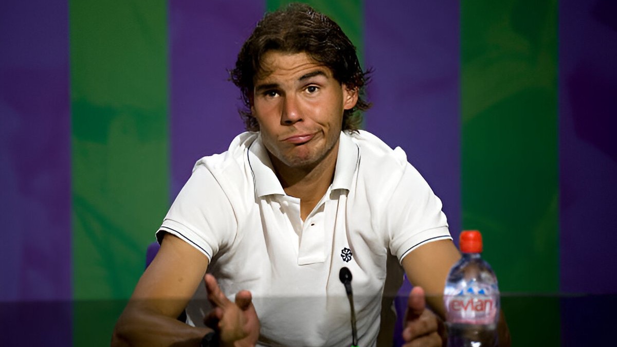Rafael Nadal speaks during a press conference.