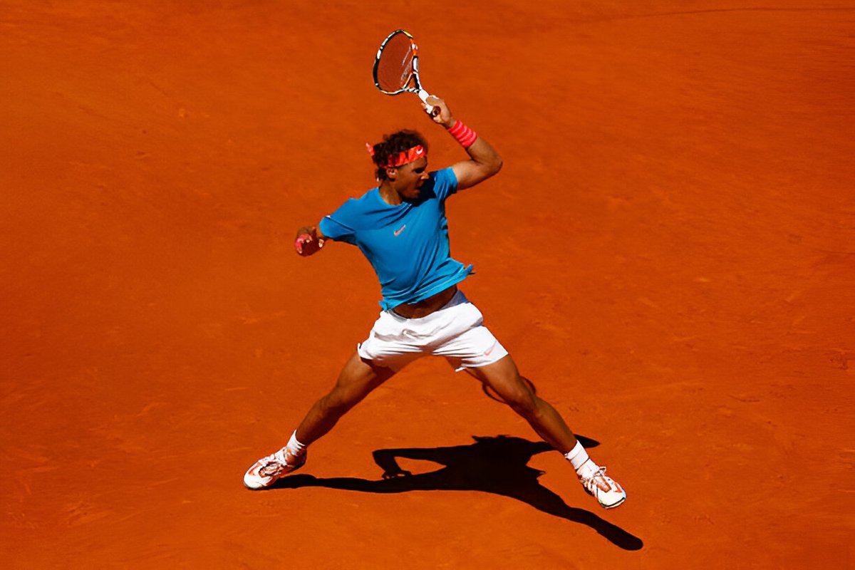 Rafael Nadal competing intensely.